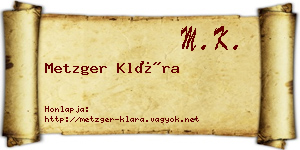 Metzger Klára névjegykártya