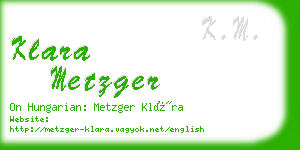 klara metzger business card